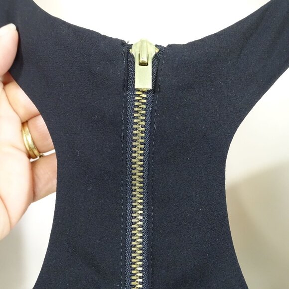 Express Racerback Blue Color Block Tank Top Women Size XS Back Zipper Closure - Picture 4 of 9